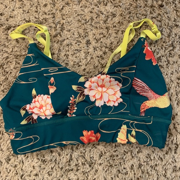 Without Walls Other - Without walls green floral print sports bra